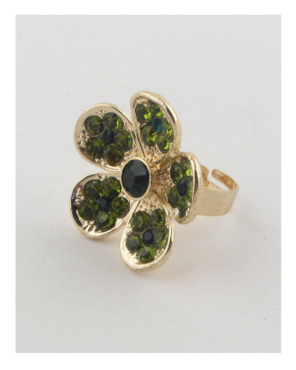 RING - Versatile Flower Rhinestone Adjustable Design