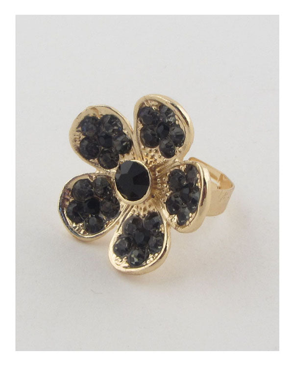 RING - Versatile Flower Rhinestone Adjustable Design