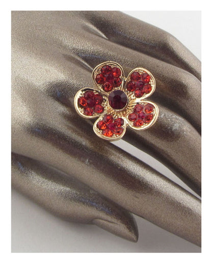 RING - Versatile Flower Rhinestone Adjustable Design