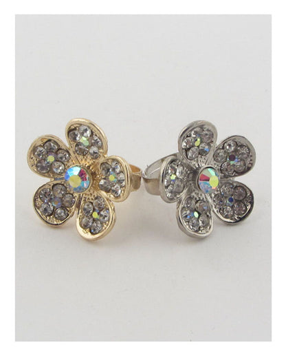 RING - Charming Flower Rhinestone Adjustable Design