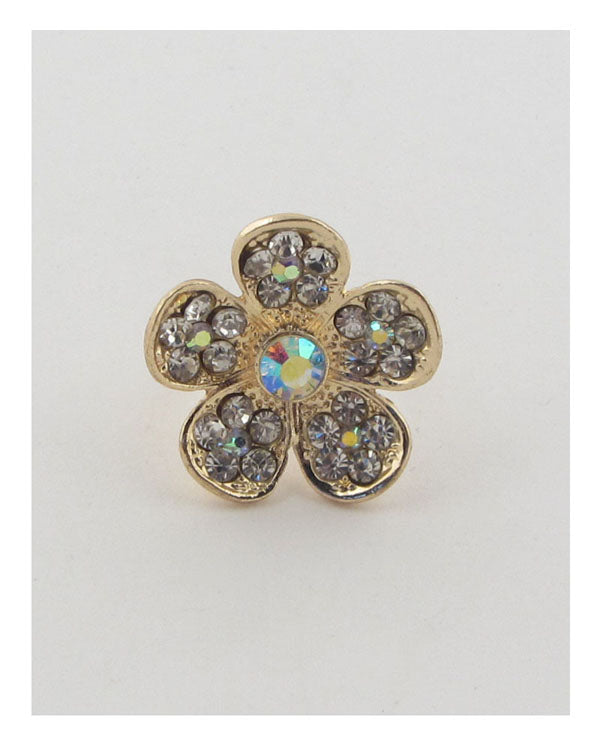 RING - Charming Flower Rhinestone Adjustable Design