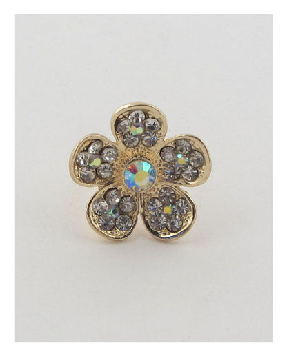 RING - Charming Flower Rhinestone Adjustable Design