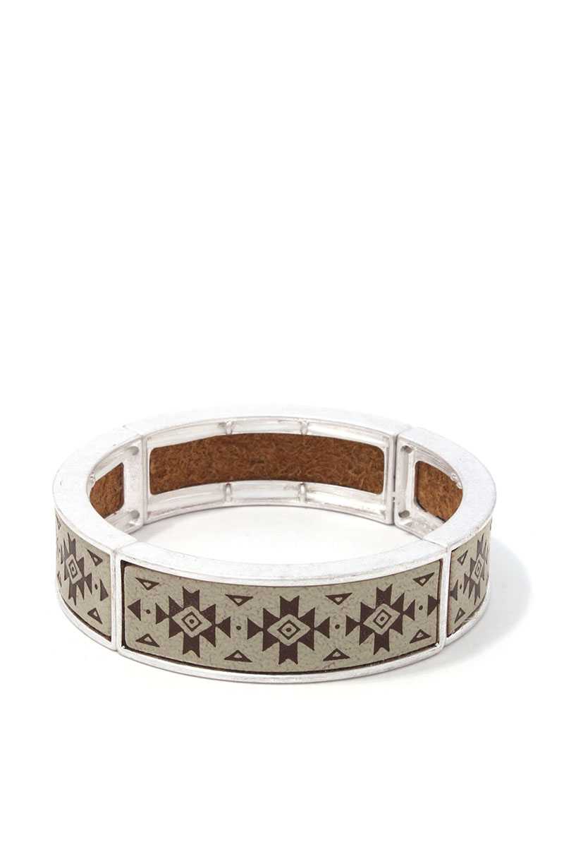 BRACLET - Aztec Pattern Metal Stretch Band