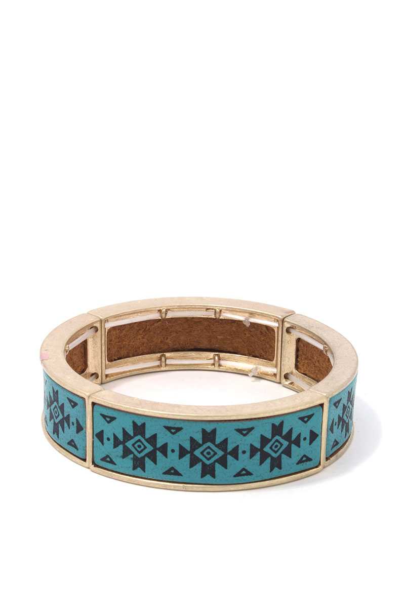 BRACLET - Aztec Pattern Metal Stretch Band