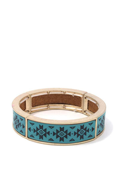 BRACLET - Aztec Pattern Metal Stretch Band