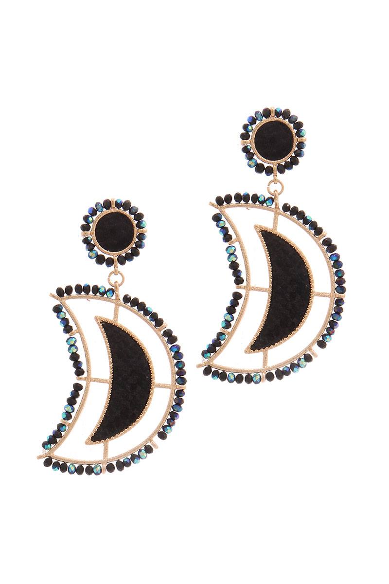 EARRINGS - Captivating Beaded Snake Pattern Post Drop Design