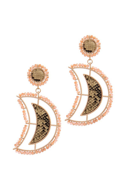 EARRINGS - Captivating Beaded Snake Pattern Post Drop Design