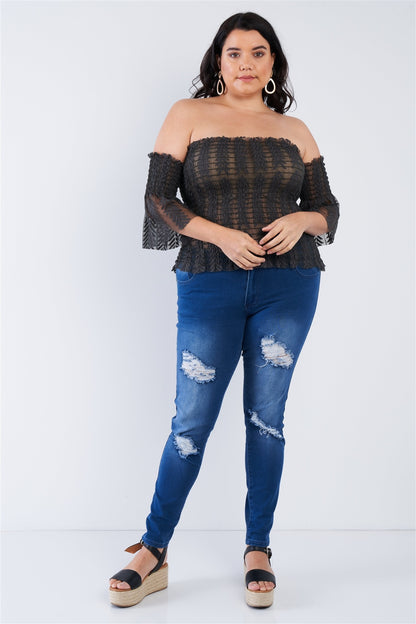 Off The Shoulder Plus Size Top