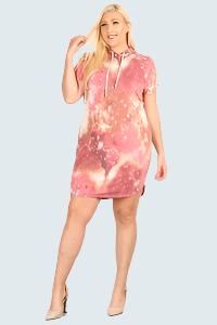 Plus Size Tie-dye Print Relaxed Fit Dress