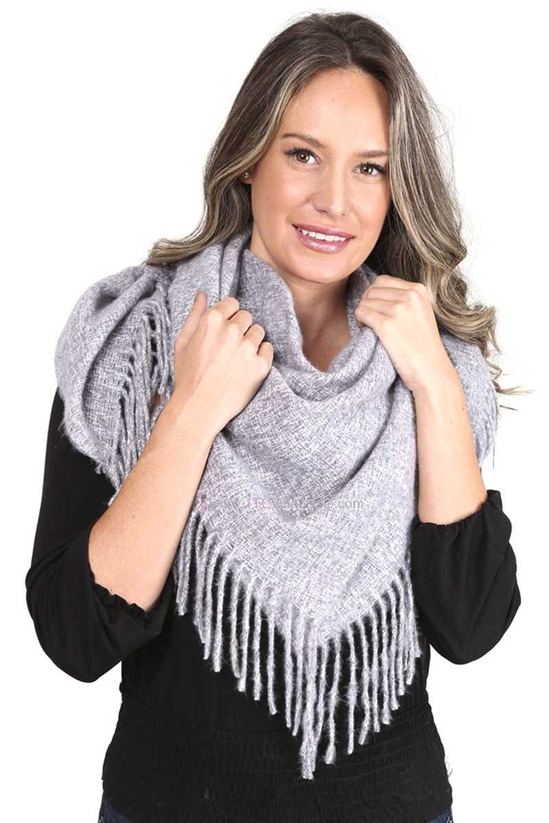 SCARVES - Solid Color Blanket Scarf With Fringes