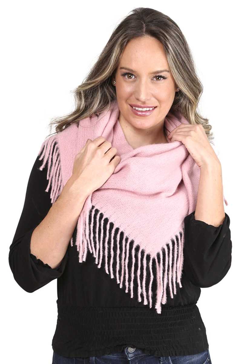 SCARVES - Solid Color Blanket Scarf With Fringes