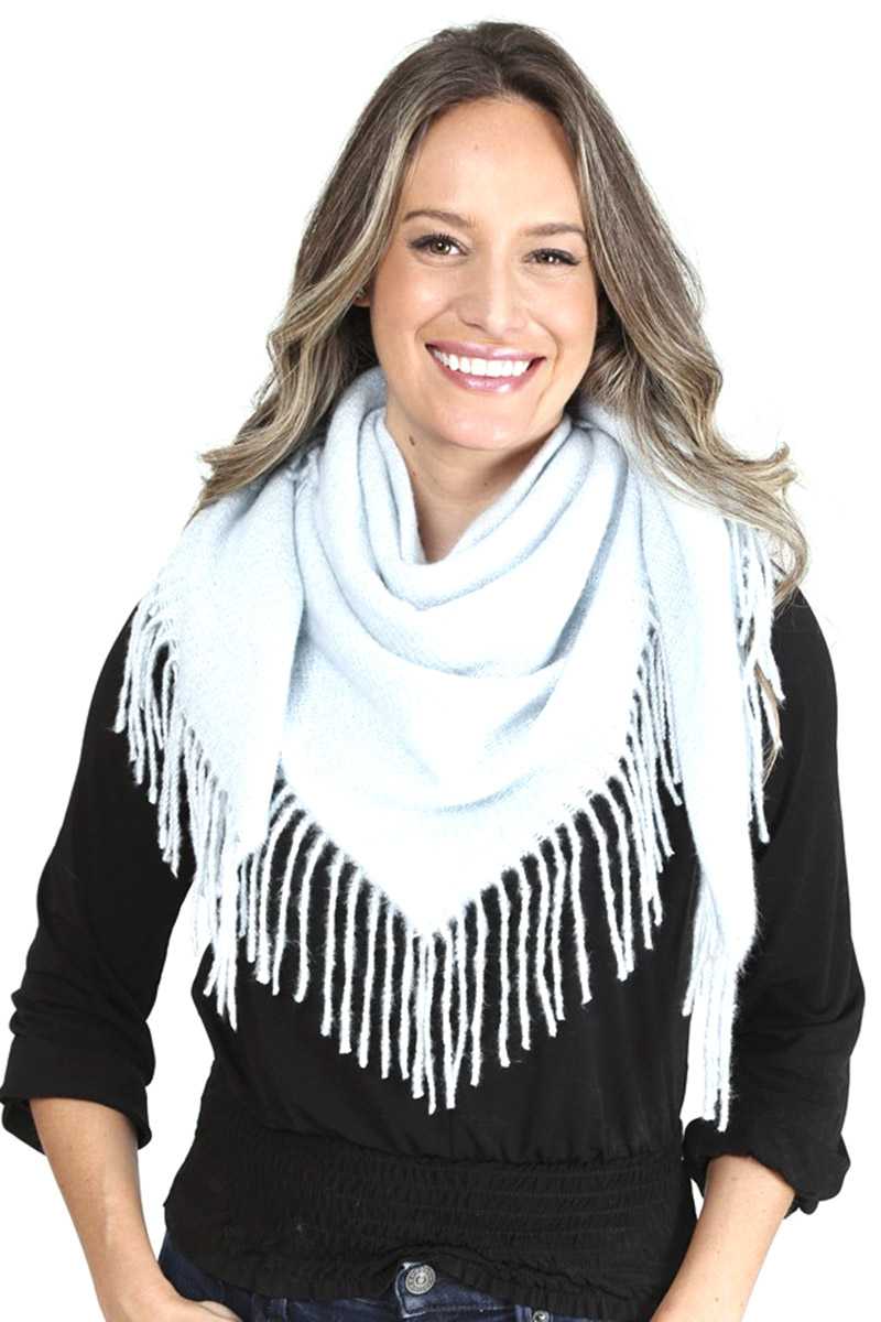 SCARVES - Solid Color Blanket Scarf With Fringes