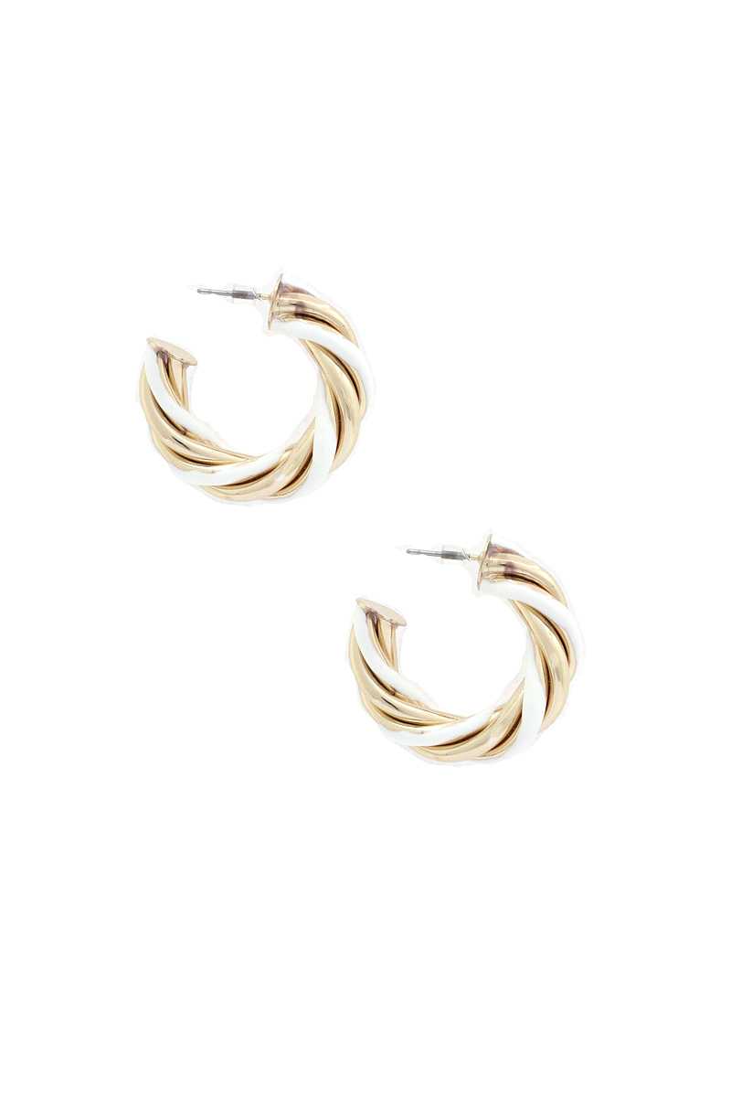 EARRINGS - Chic Twisted Open Circle Design