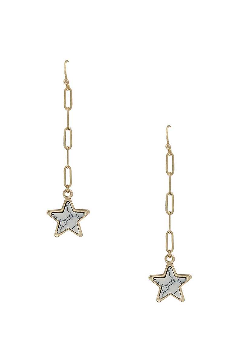 EARRINGS - Chain Link, Marble Star, to Enhance Your Style