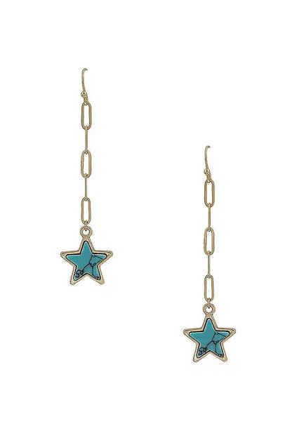 EARRINGS - Chain Link, Marble Star, to Enhance Your Style