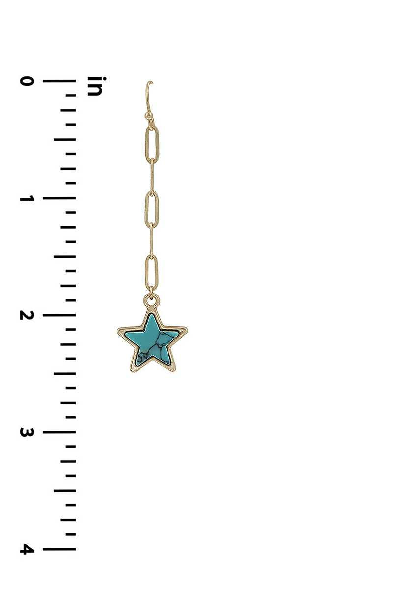 EARRINGS - Chain Link, Marble Star, to Enhance Your Style