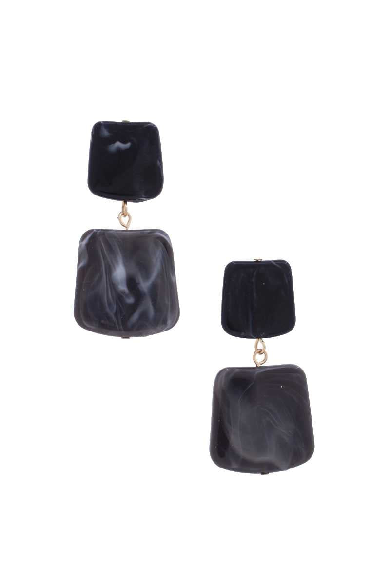 EARRINGS - Modern, Meticulously Crafted, Acetate, Resin, Square Drop Earring