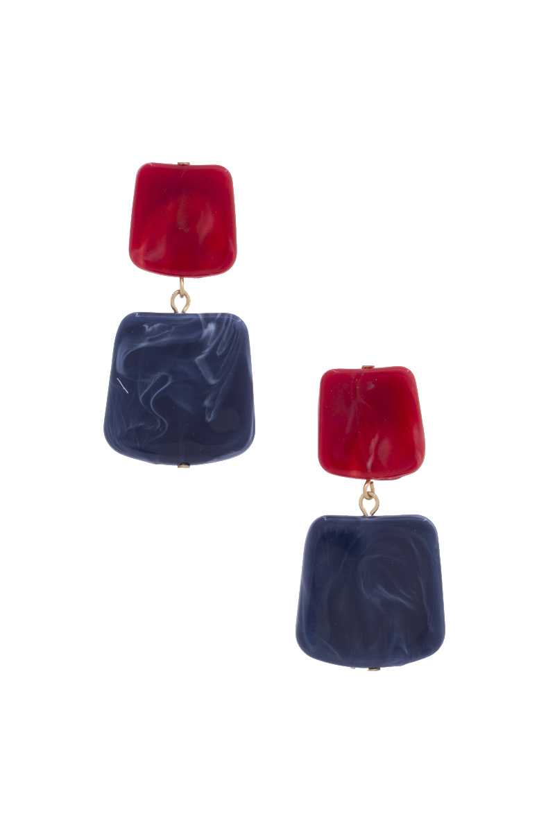 EARRINGS - Modern, Meticulously Crafted, Acetate, Resin, Square Drop Earring