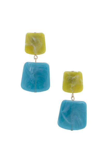 EARRINGS - Modern, Meticulously Crafted, Acetate, Resin, Square Drop Earring