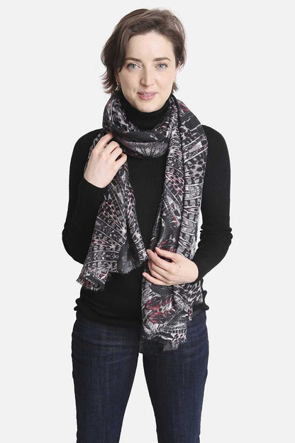 SCARVES - Fashion Feather Print Skinny Scarf