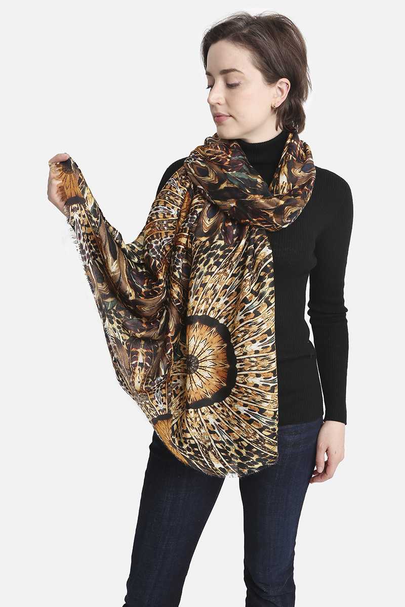 SCARVES - Fashion Feather Print Skinny Scarf