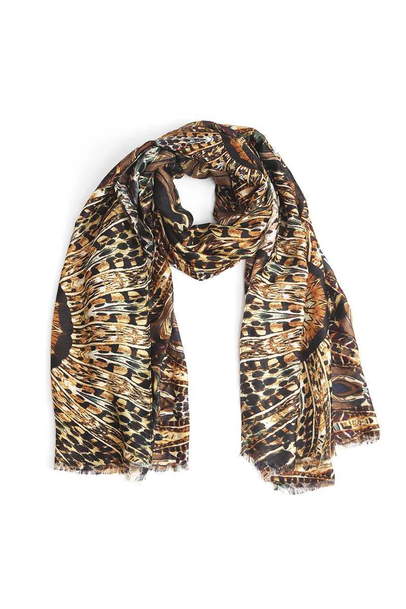 SCARVES - Fashion Feather Print Skinny Scarf