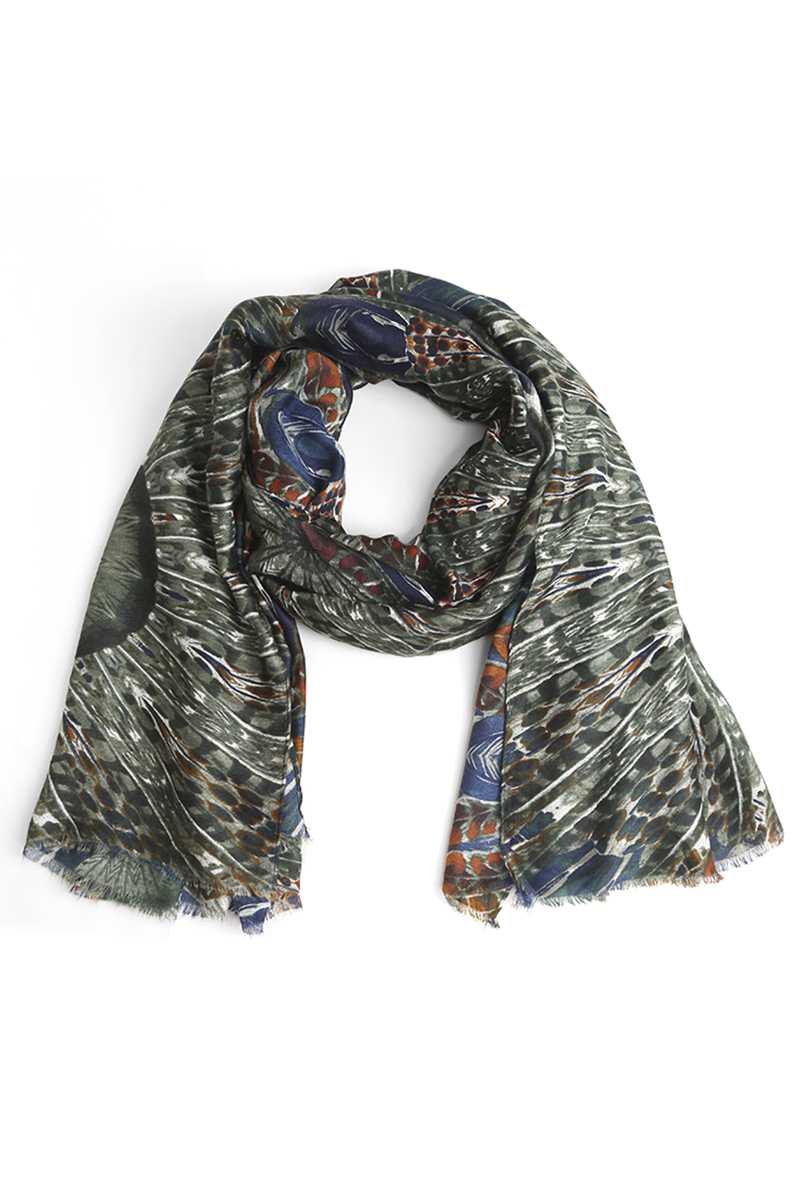 SCARVES - Fashion Feather Print Skinny Scarf