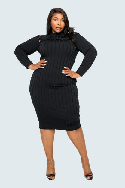 Bodycon Sweater Dress With Knot Detail