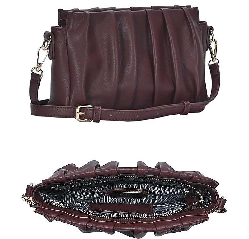 Bag - Stylish CrossOver Bag, Smooth, Wrinkled Crossbody Strap Included