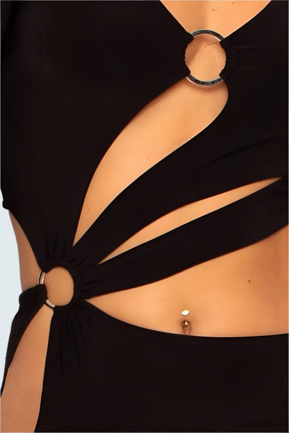 Ribbed Long Strap Wrap Tie Crop Top