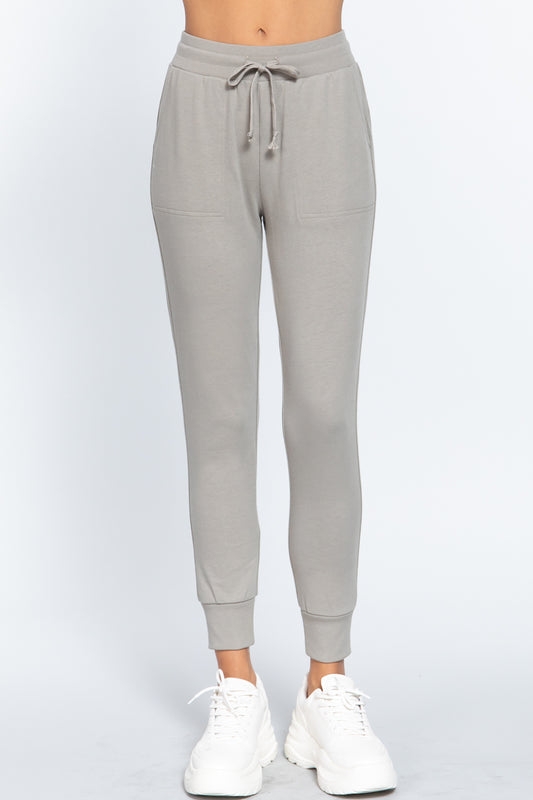 Waist Band Long Sweatpants With Pockets