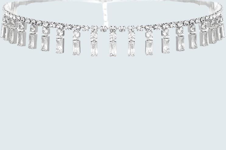 Crystal Baguette Piano Choker Necklace