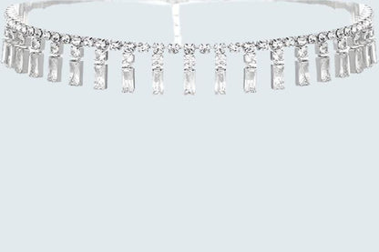 Crystal Baguette Piano Choker Necklace