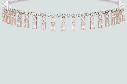 Crystal Baguette Piano Choker Necklace