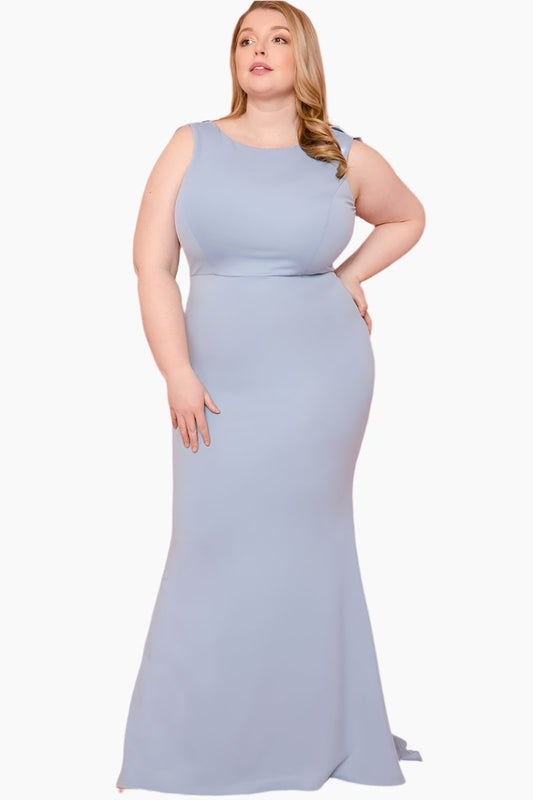 EVENINGS - Ruffle Drapped, 2 colors, Tail Plus Size Maxi Dress