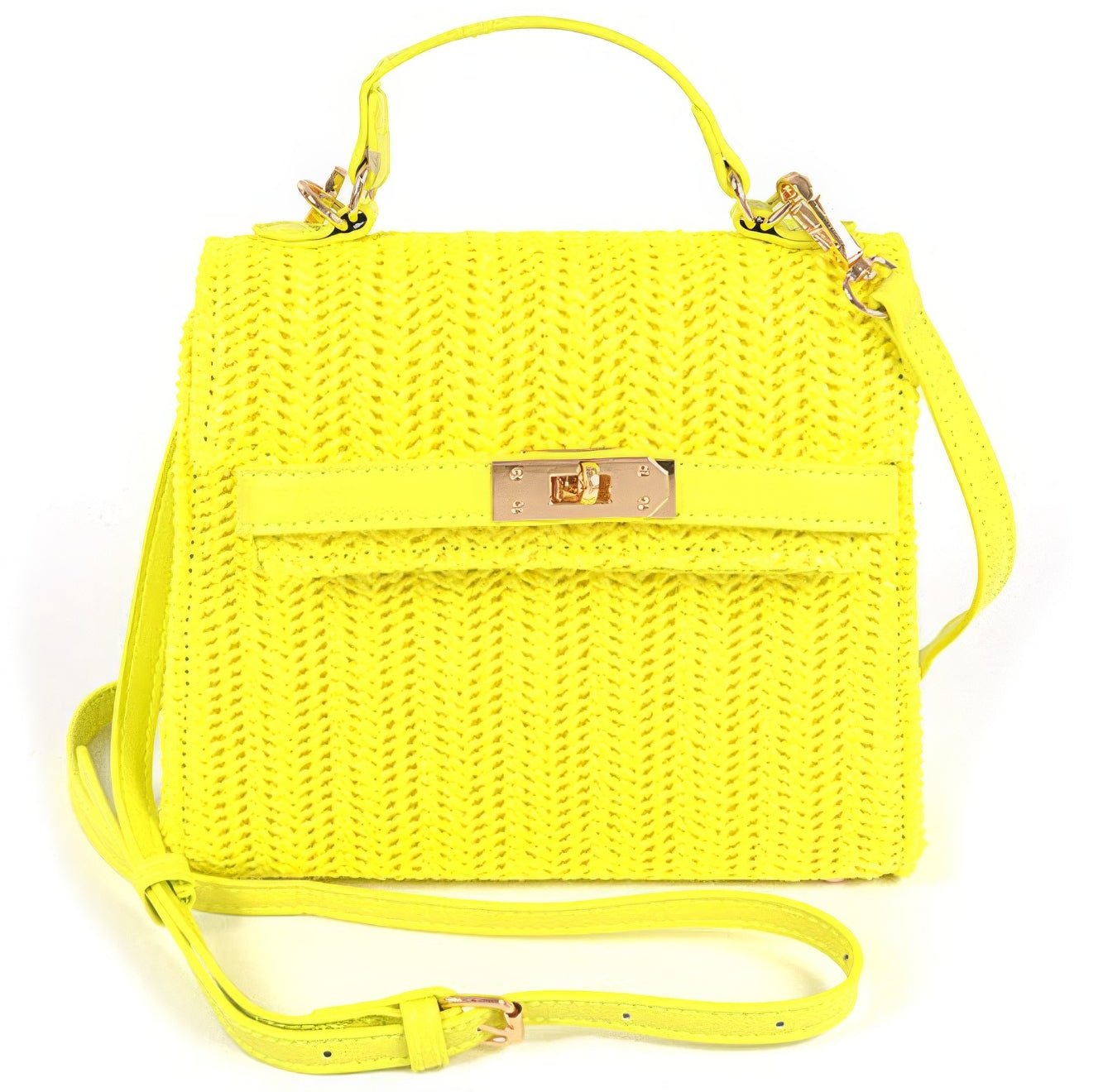 Bag - Faux Straw Top Handle and Strap