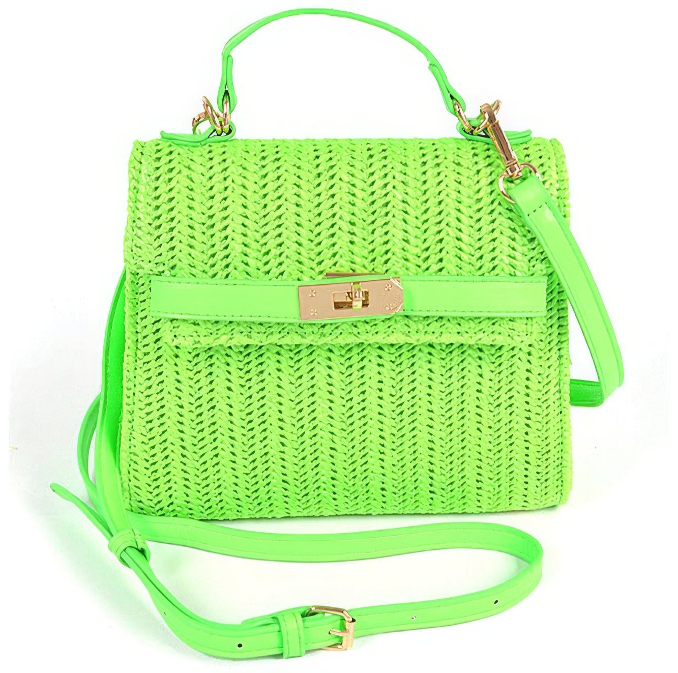 Bag - Faux Straw Top Handle and Strap