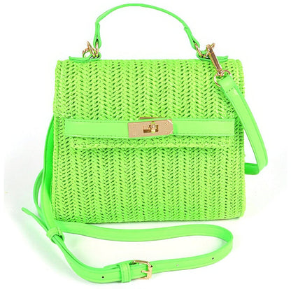 Bag - Faux Straw Top Handle and Strap