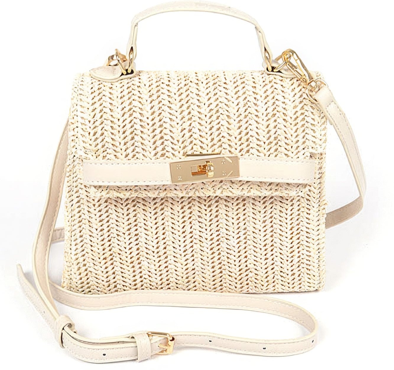 Bag - Faux Straw Top Handle and Strap