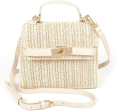 Bag - Faux Straw Top Handle and Strap