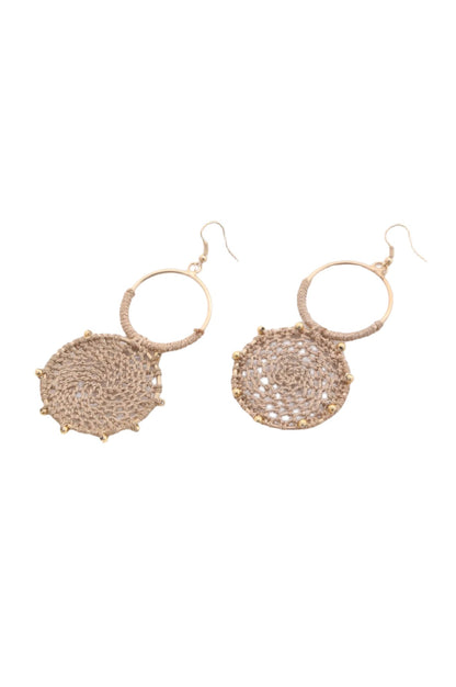 Double Circle Thread Beaded Earring