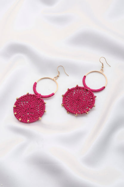 Double Circle Thread Beaded Earring