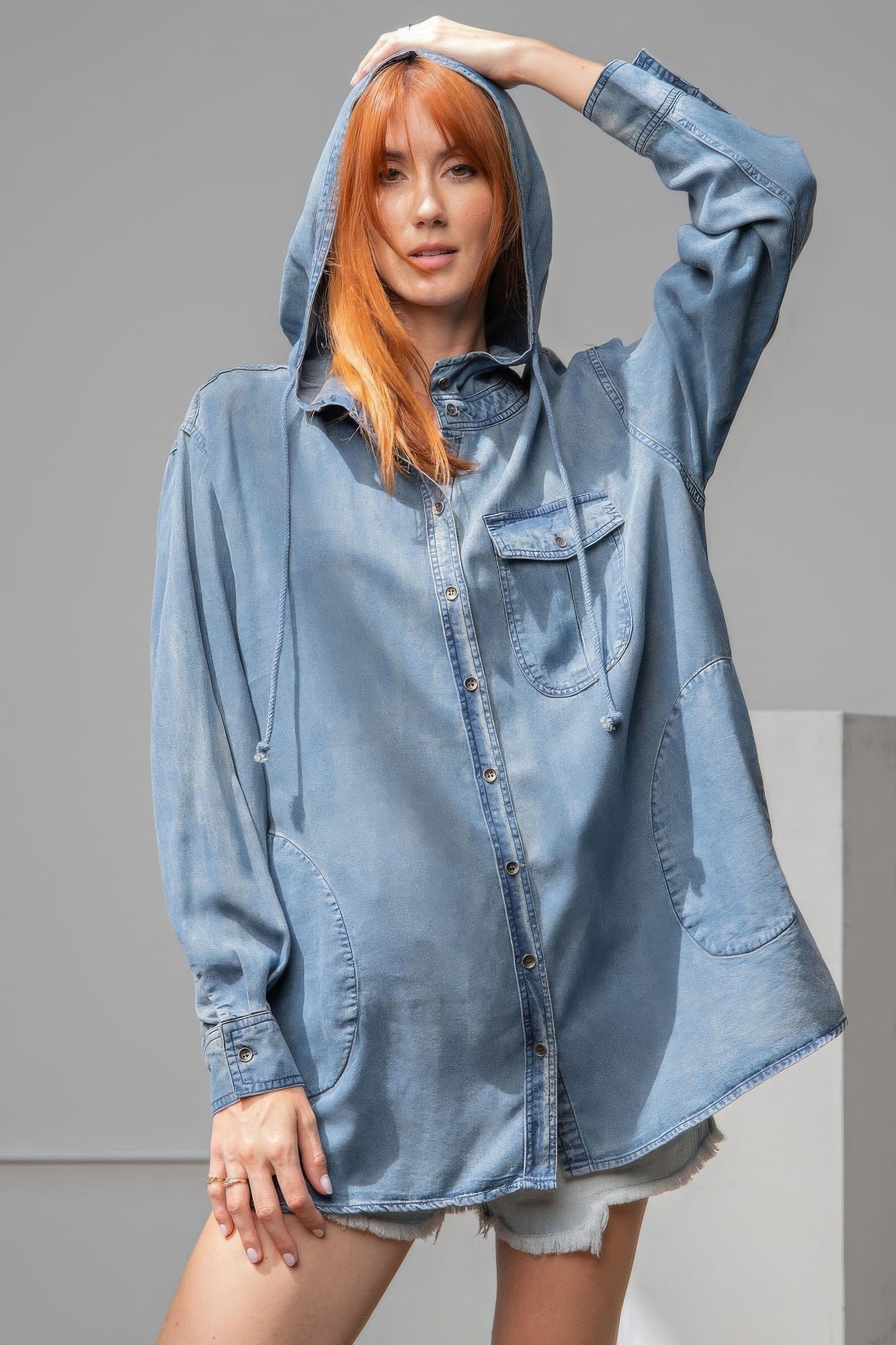 Denim - Washed Denim Shirt Jacket