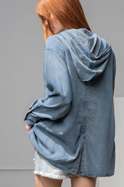 Denim - Washed Denim Shirt Jacket