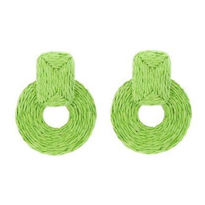 Rnd Col Raffia Wrap Earring