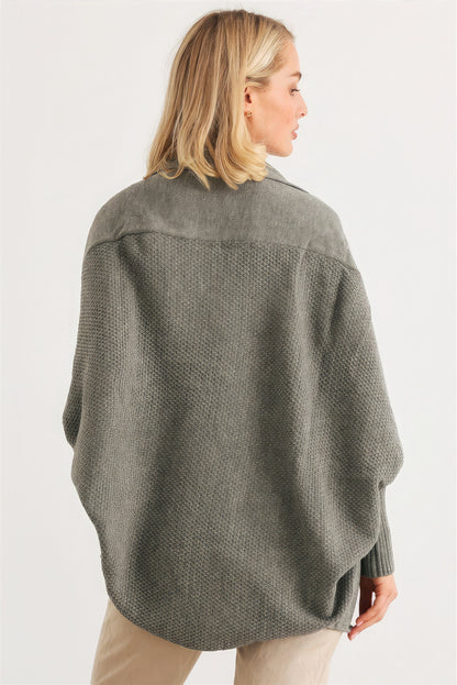 Batwing Sleeve Open Front Cardigan