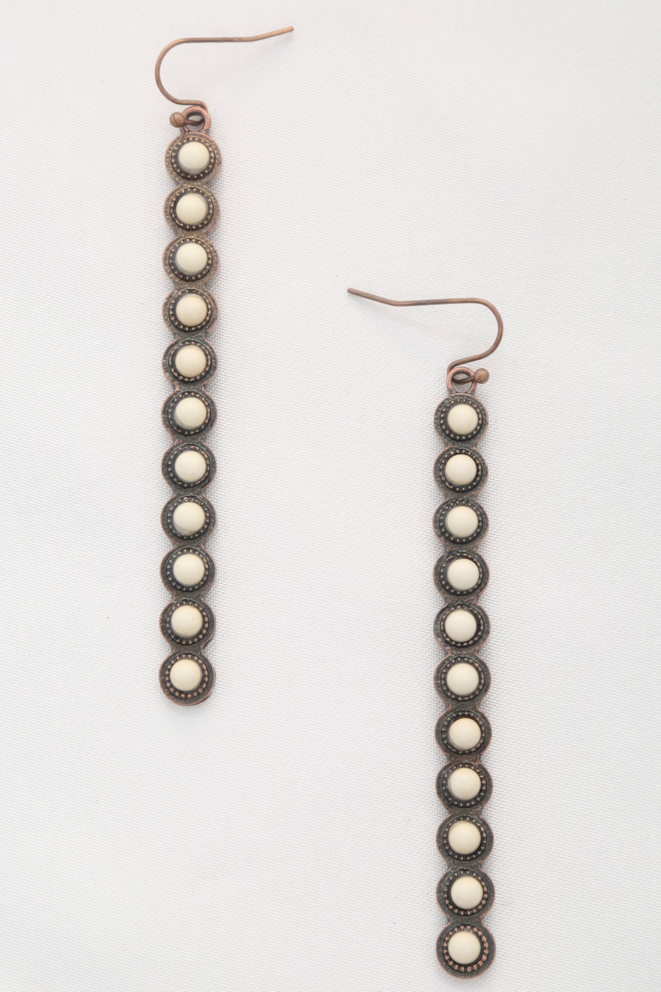 Earrings - Rodeo Western Round Bead Pattern Metal Dangle Style