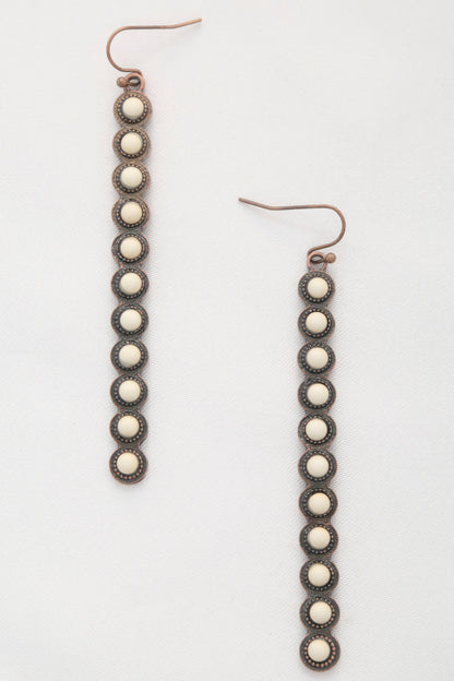 Earrings - Rodeo Western Round Bead Pattern Metal Dangle Style