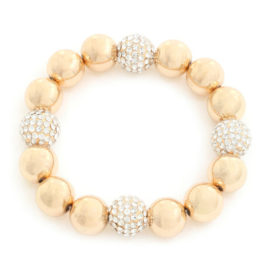 Rhinestone Ball Beaded Bracelet