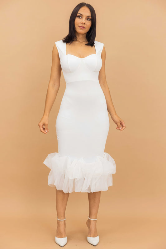 Organza Ruffle Detailed Fashion Dress